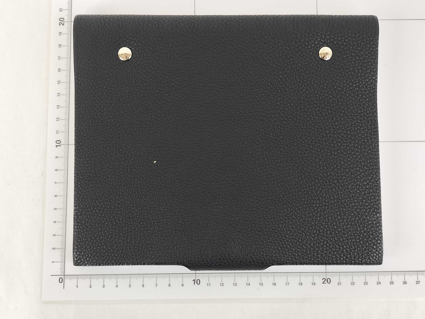HERMES Ulysse MM Togo Black/Blue Leather with Silver Hardware Notebook/Planner Cover