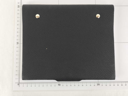 HERMES Ulysse MM Togo Black/Blue Leather with Silver Hardware Notebook/Planner Cover