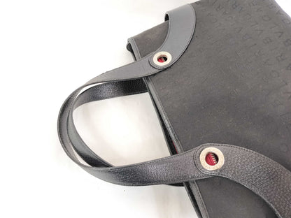 BVLGARI Logomania Black Hand 2-Way Canvas and Leather Bag Handbag