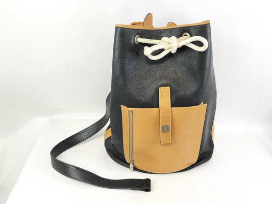 GUCCI Old Gucci GUCCI 012 58 5618 Old Gucci Leather Backpack Bag Rucksack