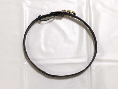 GUCCI 414516 GG Buckle Gold Black Leather Belt Size 75 Accessory