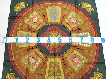 HERMES Carré 90 Poste et Cavalerie Saber Ornament Bag 100% Silk Scarf
