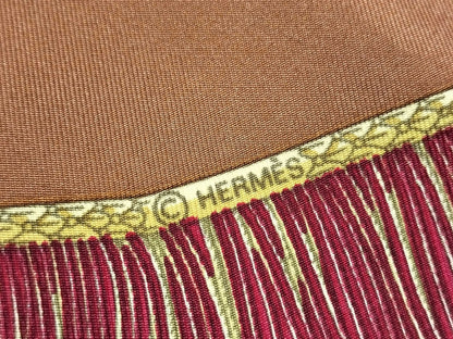 HERMES Carré 90 Poste et Cavalerie Saber Ornament Bag 100% Silk Scarf