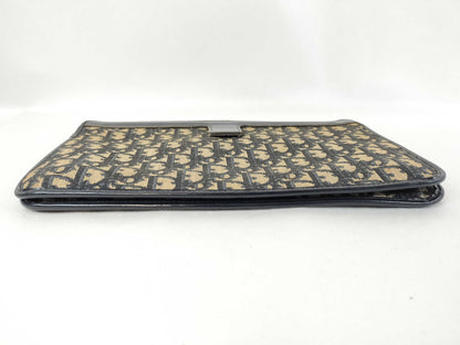 Dior Trotter Christian Dior Oblique Trotter Navy Canvas and Leather Clutch Bag