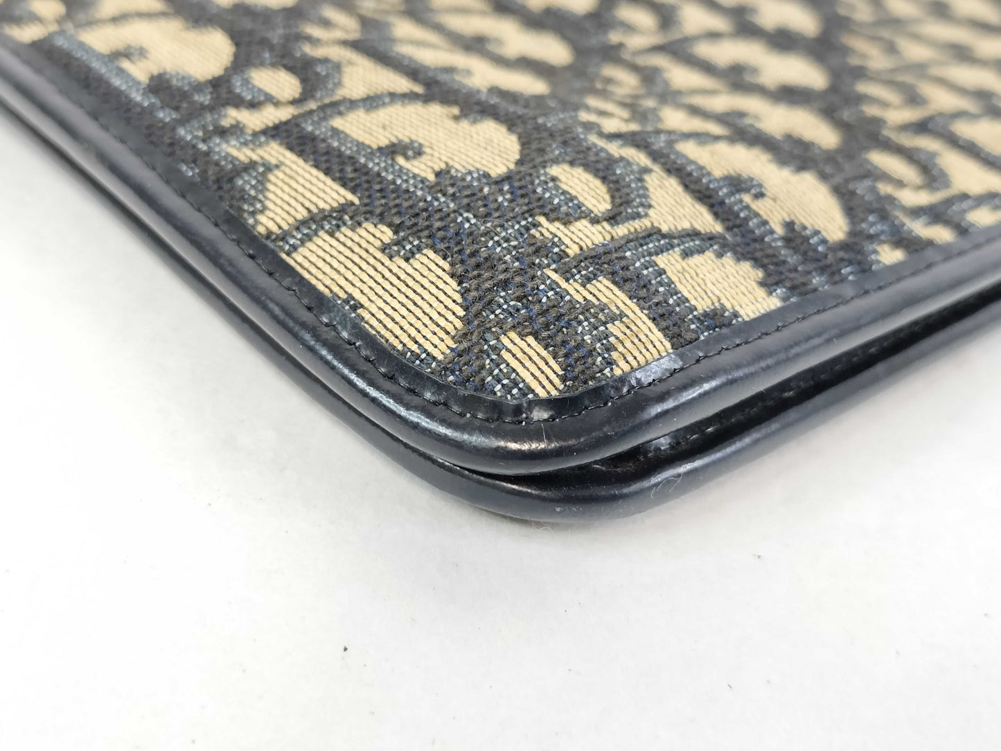 Dior Trotter Christian Dior Oblique Trotter Navy Canvas and Leather Clutch Bag