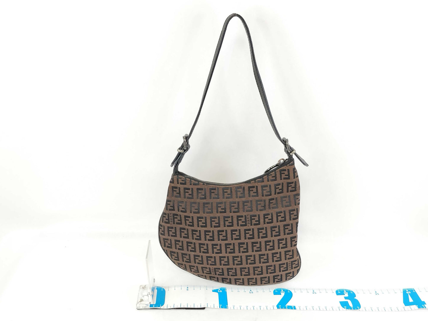 FENDI Zucca Pattern Brown Canvas and Leather One-Hand Bag Shoulder Bag