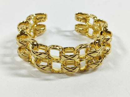 CHANEL Beaded Chain Bangle Engraved 2 3 Bracelets & Bangles