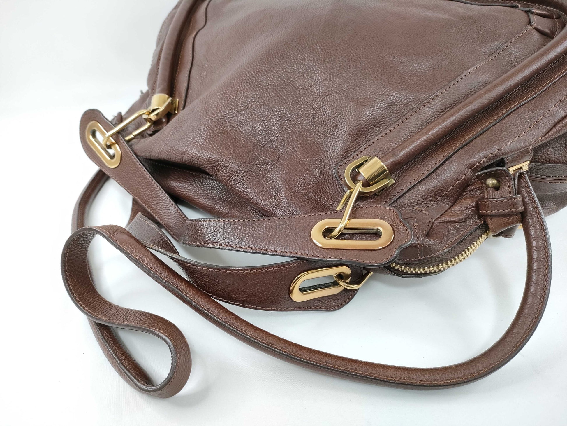 Chloe Paraty Shoulder Bag/Handbag, 2-Way Leather, Brown Shoulder Bag