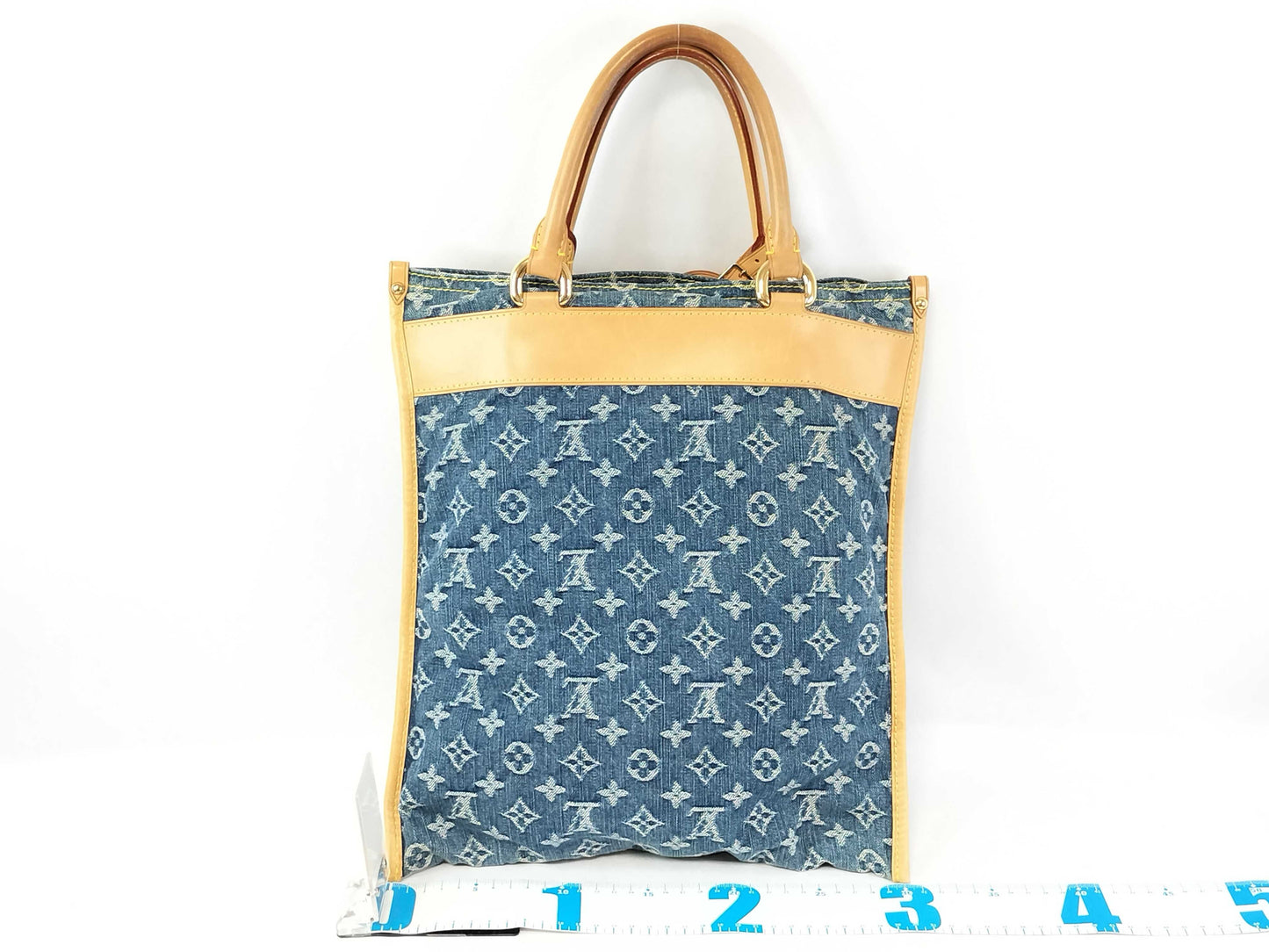 LOUIS VUITTON Monogram Denim LV Tote Bag Flat Shopper M95018 Monogram Denim Handbag