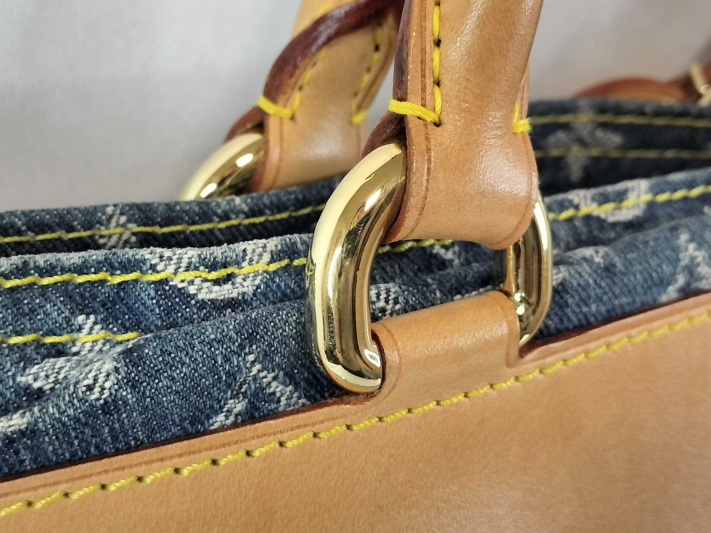 LOUIS VUITTON Monogram Denim LV Tote Bag Flat Shopper M95018 Monogram Denim Handbag