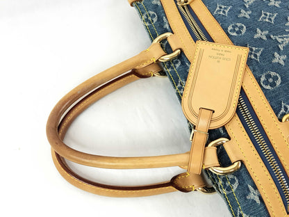 LOUIS VUITTON Monogram Denim LV Tote Bag Flat Shopper M95018 Monogram Denim Handbag