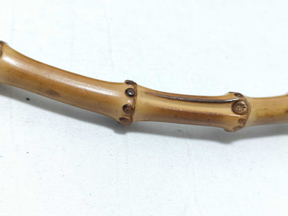 GUCCI Bamboo Shoulder Handbag, Nylon, Brown, Z6392