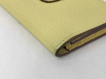 HERMES Dogon Togo Yellow Card Case, Engraved B, Card Case, Pass Case, Business Card Case