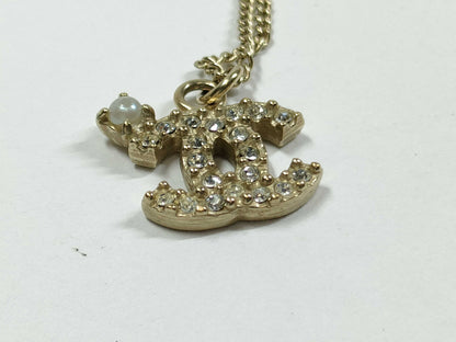 CHANEL Coco Mark Anklet with Rhinestones and Faux Pearls, Gold Bracelet/Bangle