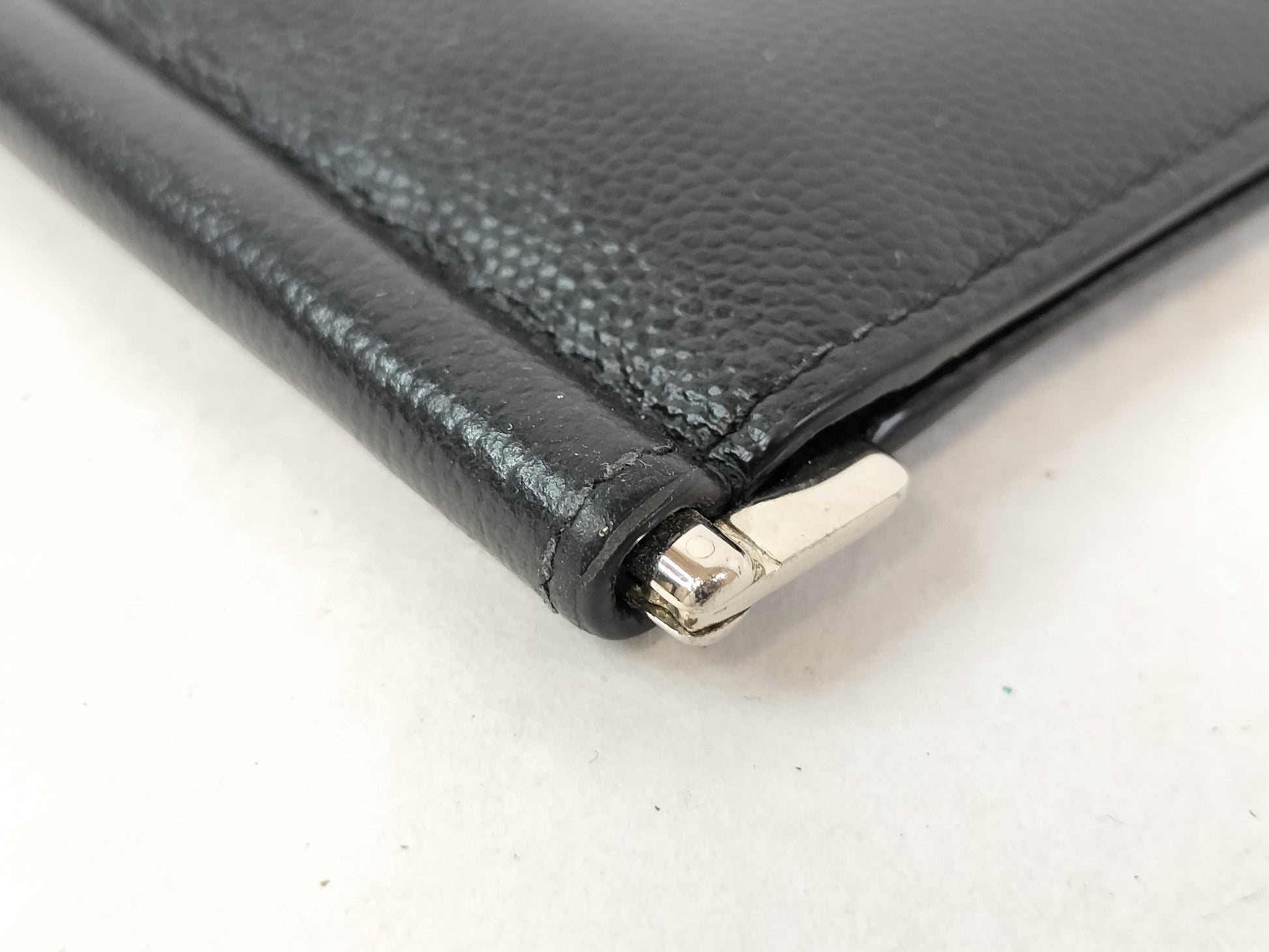 SAINT LAURENT Bill Clip Wallet, Bifold, Leather, Black, 378005