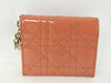 Dior Cannage Compact Wallet, Patent Leather, Salmon Pink