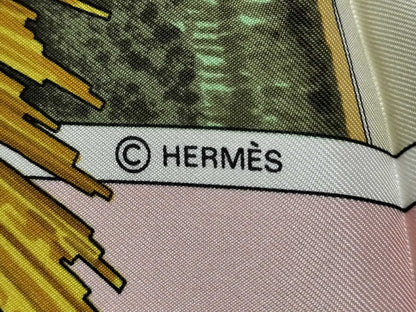HERMES Carré 90 SANSSOUCY Palace Scarf Silk Pink Scarf