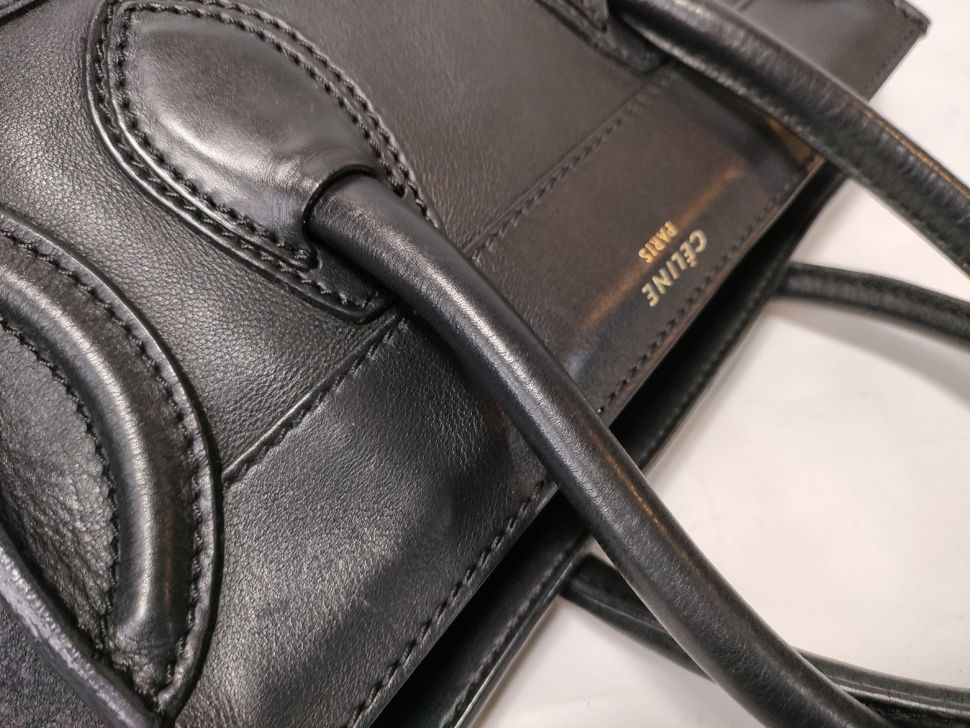 CELINE Luggage Tote Bag Black Handbag