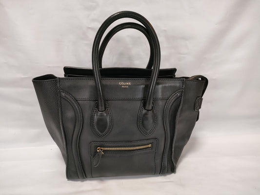 CELINE Luggage Tote Bag Black Handbag