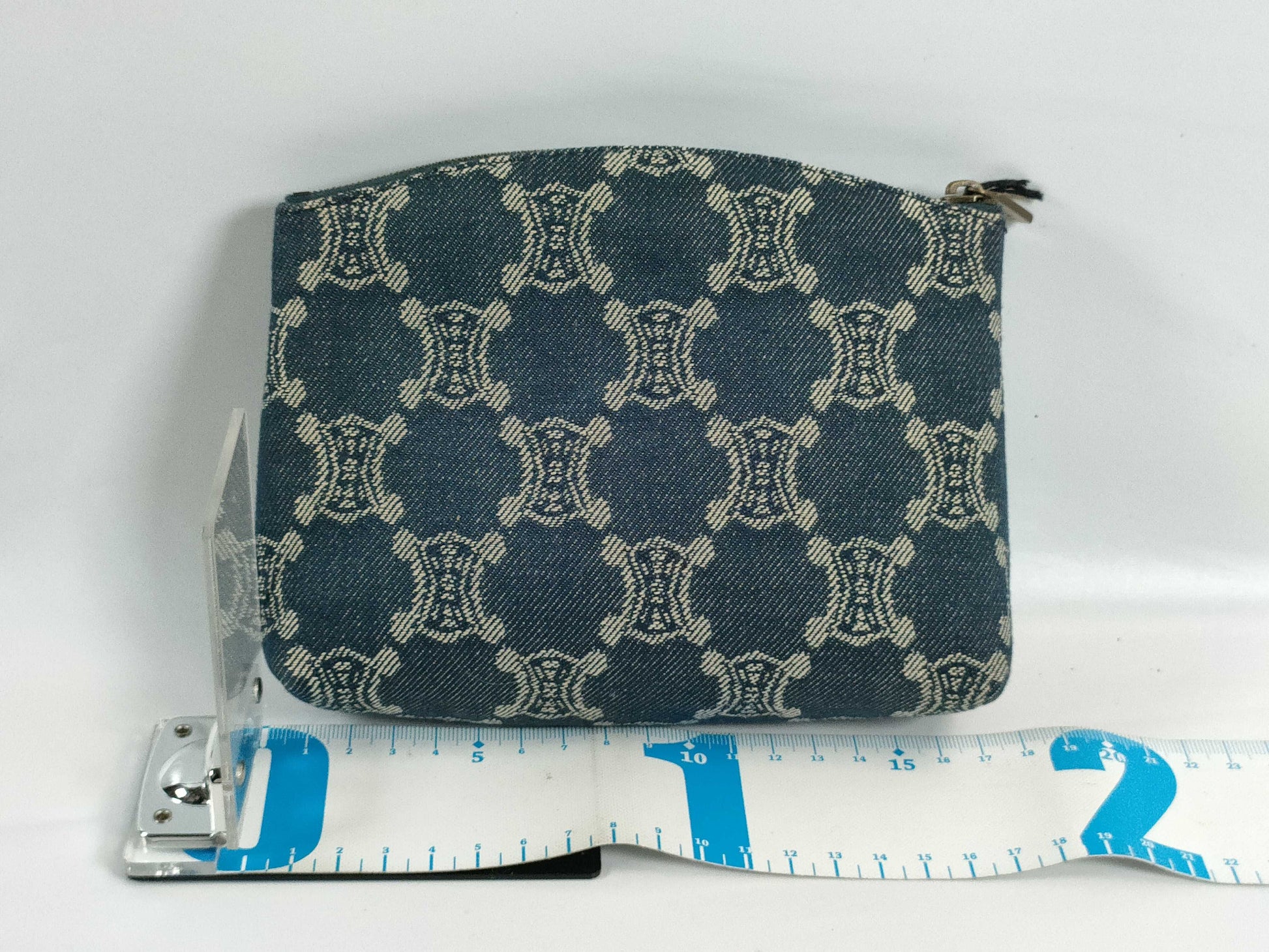 CELINE Paris Macadam Denim Pouch with Tag