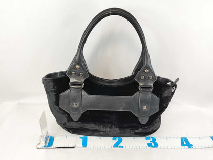 ARMANI GIORGIO ARMANI Giorgio Armani Mini Boston Bag, Velvet, Black, Handbag