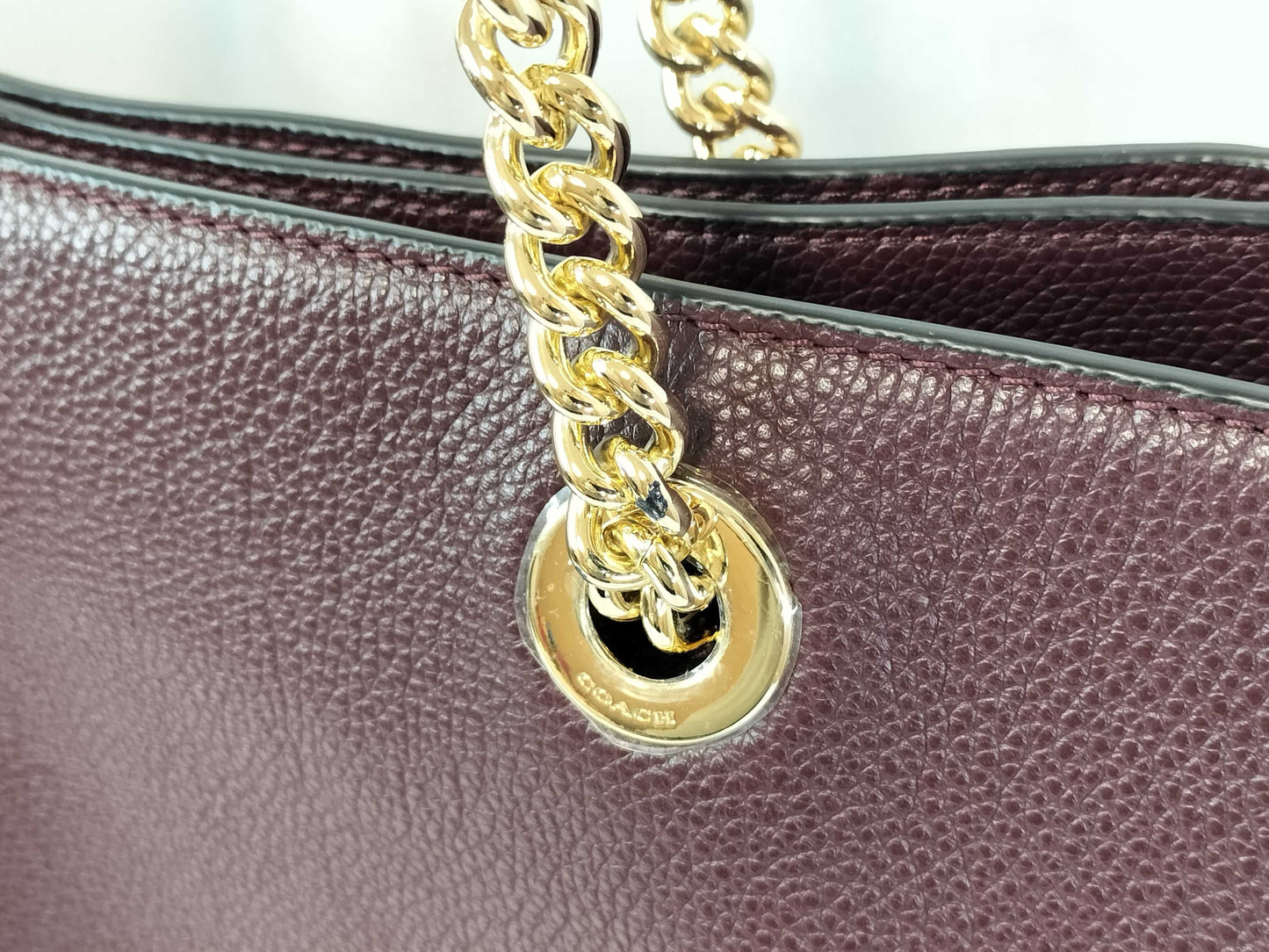 COACH Unused Tag Coach Chain Tote Bag Leather 56830 Tote Bag