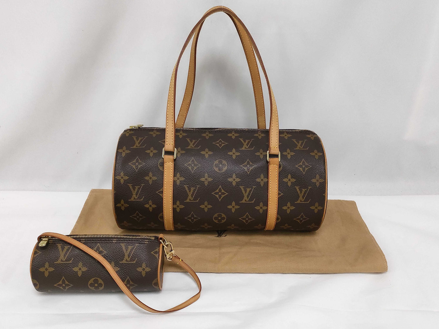 LOUIS VUITTON Monogram Papillon 30 M51385 Handbag with Pouch