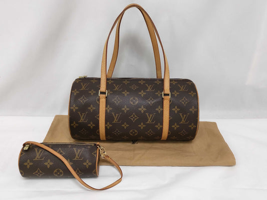 LOUIS VUITTON Monogram Papillon 30 M51385 Handbag with Pouch