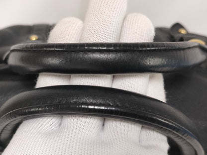 Miu Miu Miu Miu Leather 2-Way Ribbon Vitello Grained Leather Shoulder Bag Black Tote Bag