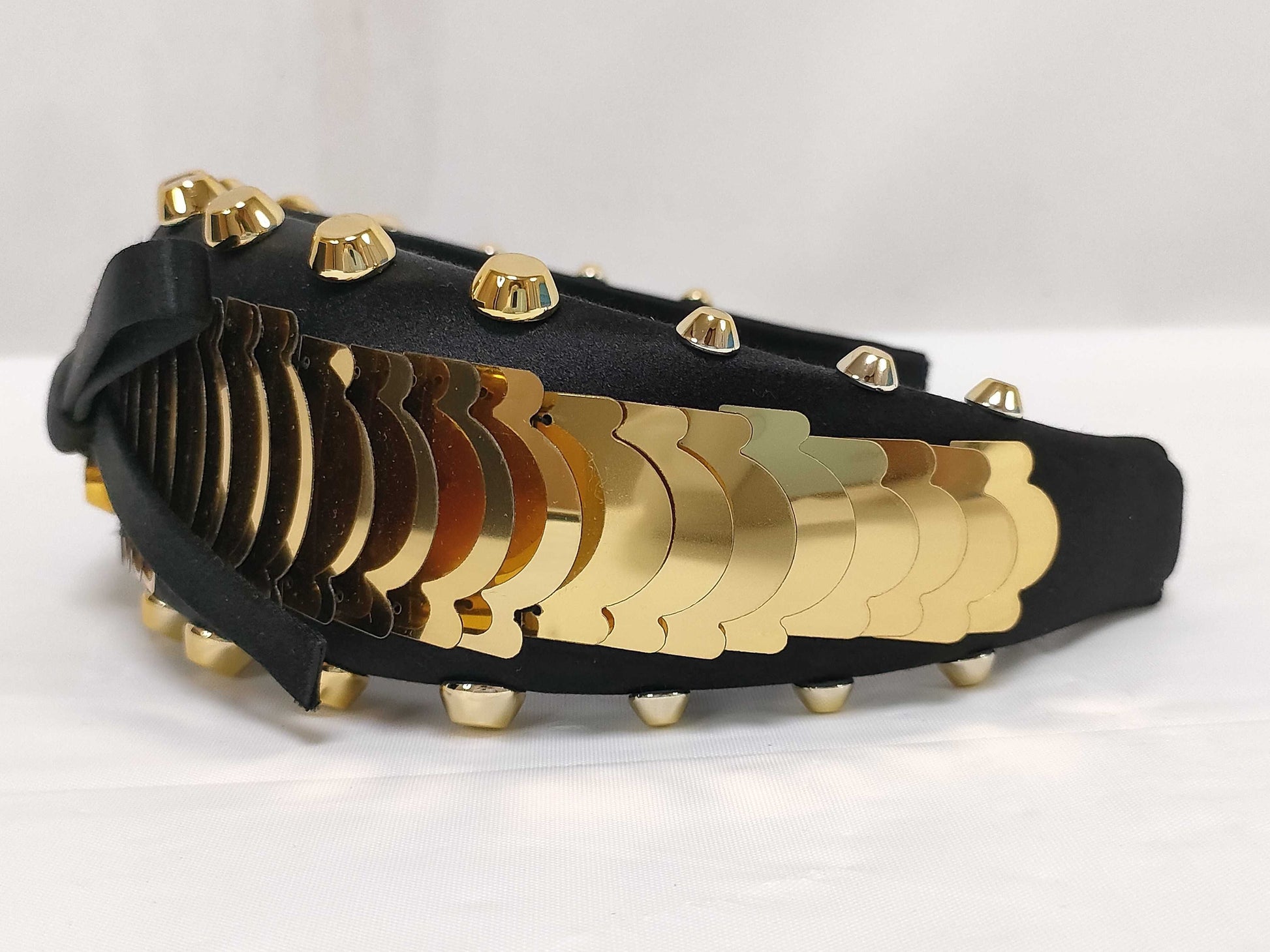 PRADA PRADA 2019 1IH016 Headband with Ribbon, Studs, and Sequins