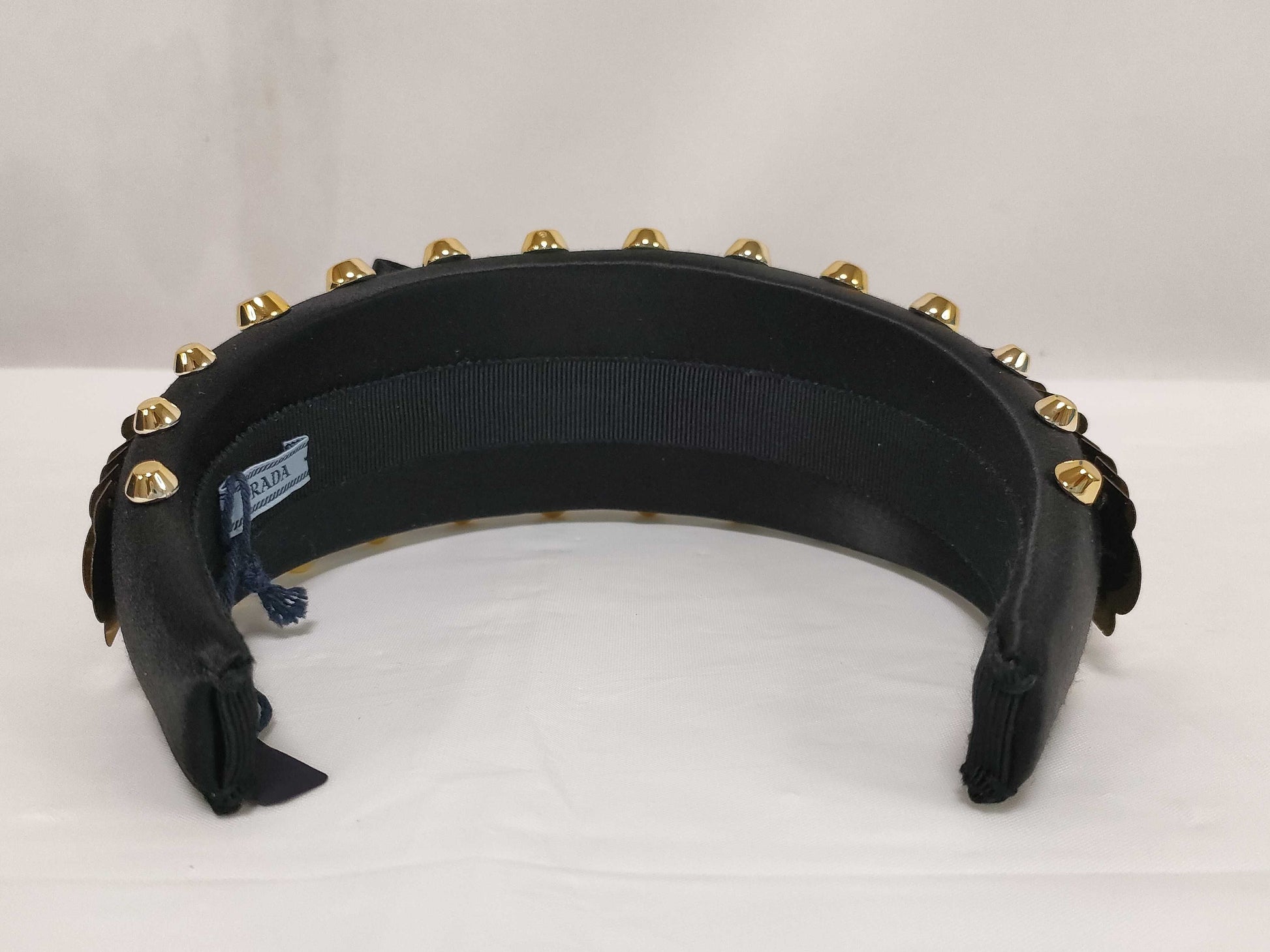 PRADA PRADA 2019 1IH016 Headband with Ribbon, Studs, and Sequins