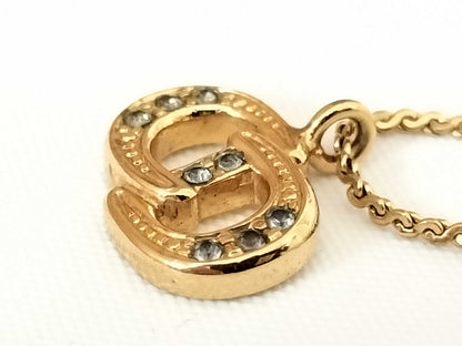 Dior CD logo rhinestone necklace