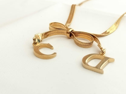 Dior ribbon motif necklace