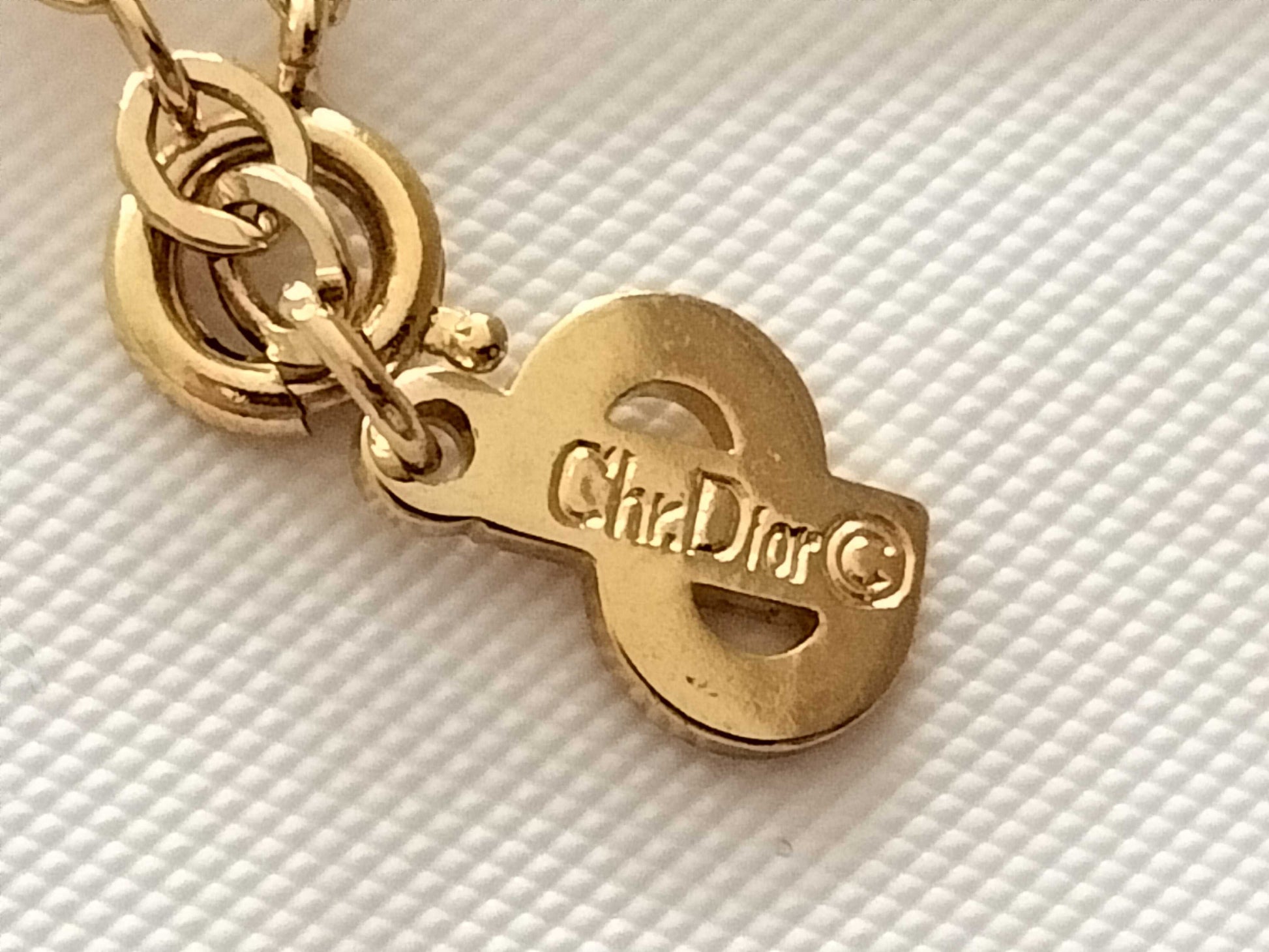 Dior CD logo gold necklace