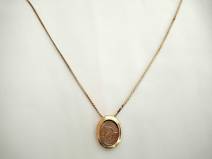 Dior CD logo circle logo gold necklace
