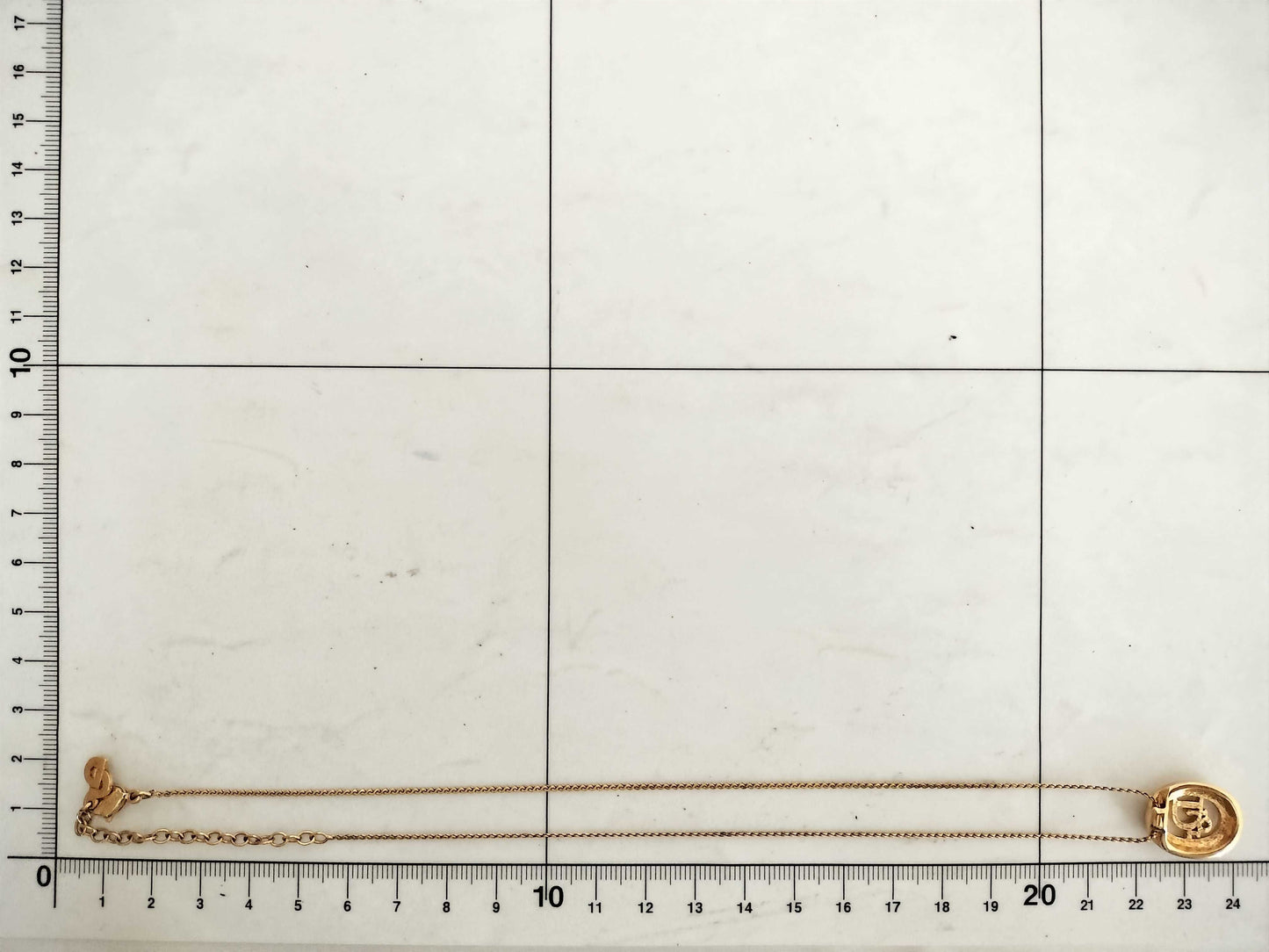 Dior CD logo circle logo gold necklace