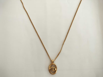 Dior CD logo circle logo gold necklace
