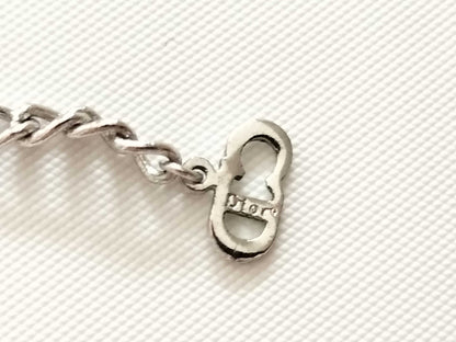 Dior Dior Heart Logo Silver Color Necklace Necklace Necklace