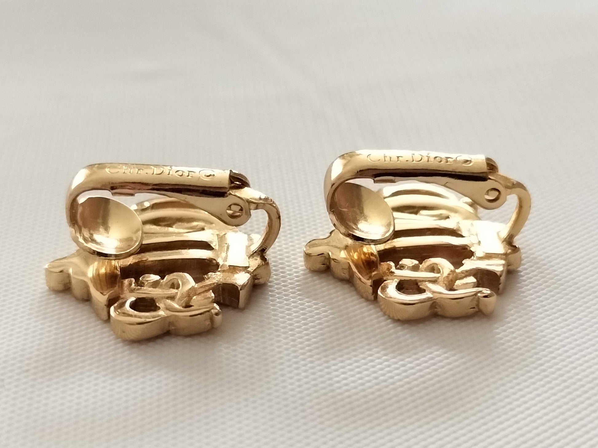 Dior Dior Earrings Old Logo Gold with Box