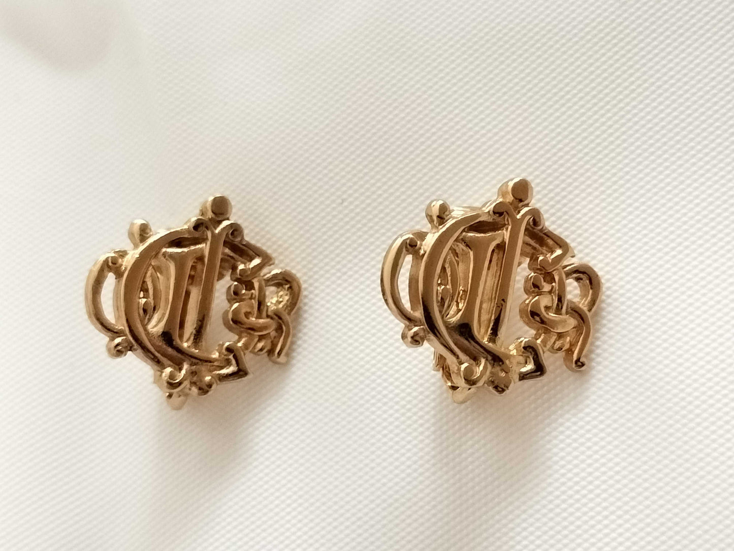 Dior Dior Earrings Old Logo Gold with Box