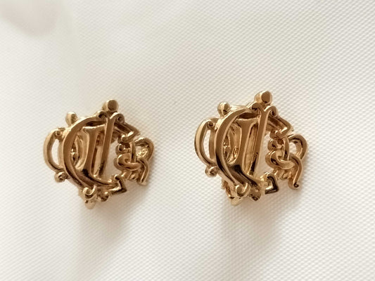 Dior Dior Earrings Old Logo Gold with Box