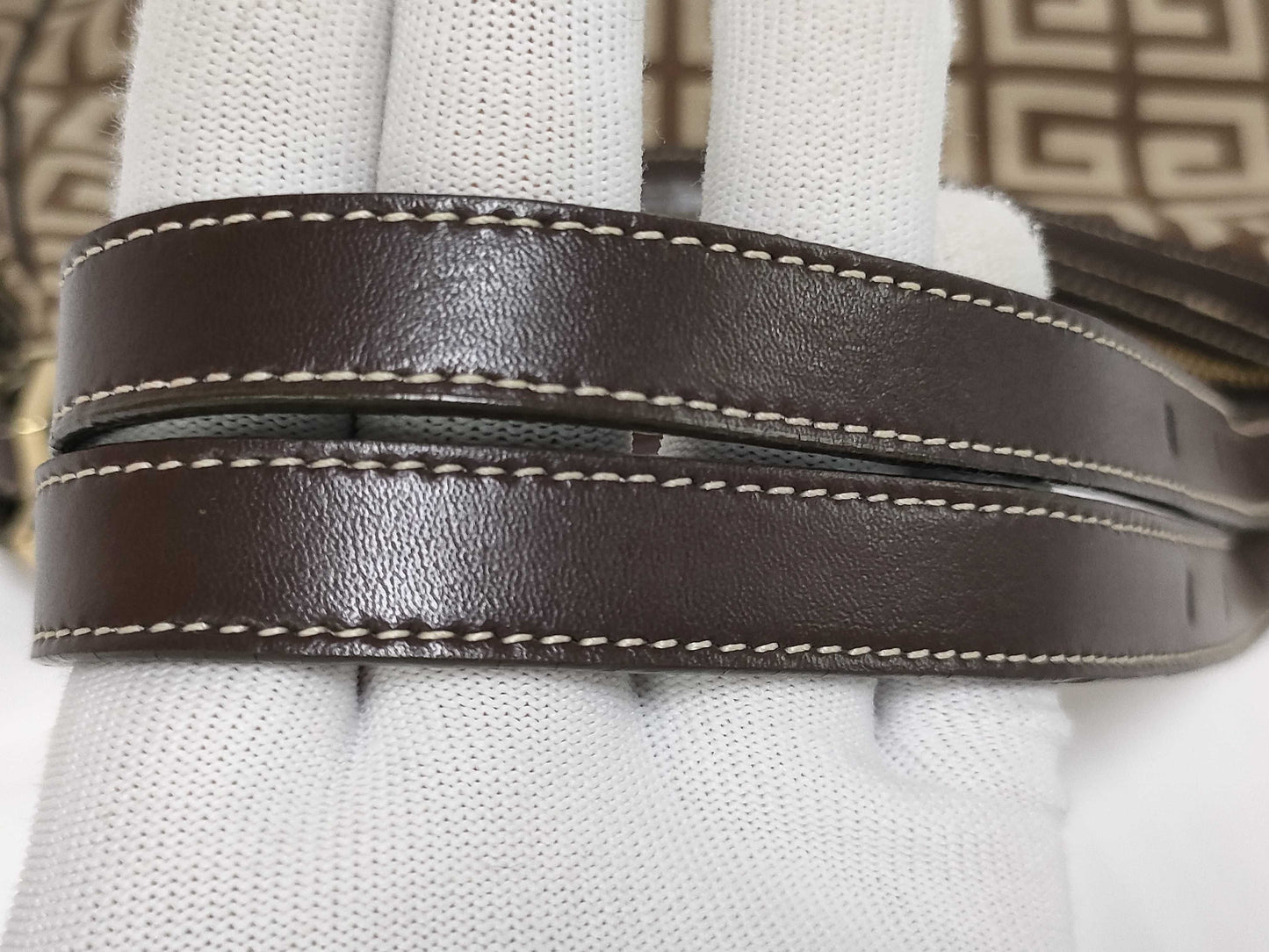 GIVENCHY Canvas Logo Print Double Strap Fringe Shoulder Bag