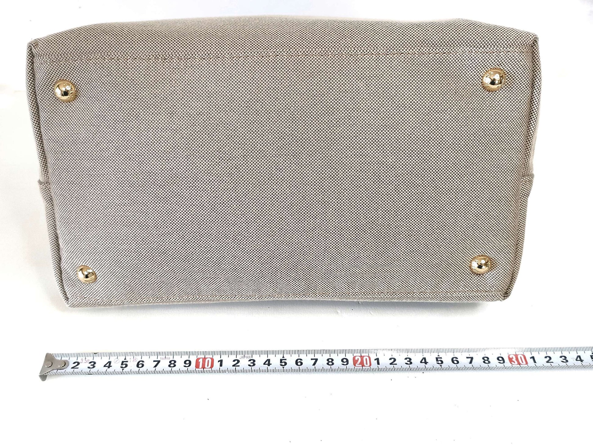 PRADA Blue Leather Canvas Jacquard Handbag with Gold Hardware