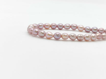 TASAKI Semi-Round Pearl Necklace, Diameter: Approx. 3.3-3.9mm, 18K Gold, 16.3g 