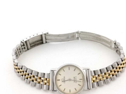 OMEGA De Ville Serial 1387 Stainless Steel/QZ White Dial Non-Working/No Operational Guarantee Women's Watch