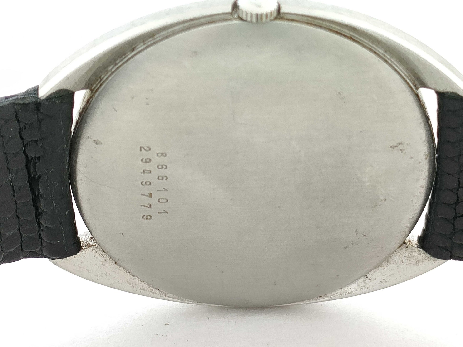 UNIVERSAL GENEVE White Shadow Model Number 866101 Serial Number 2949779 Stainless Steel/Leather/AT White Dial Men's Watch