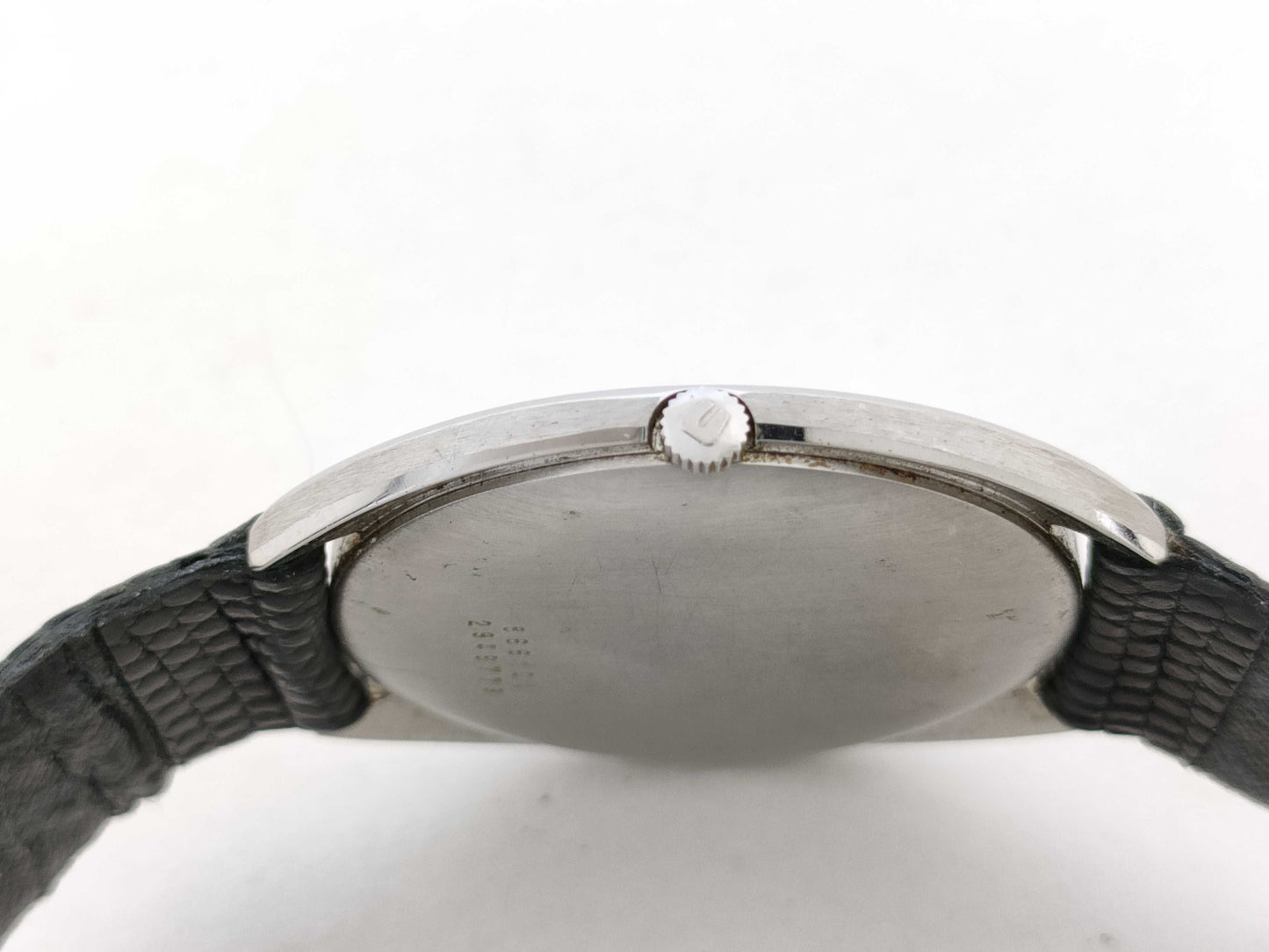 UNIVERSAL GENEVE White Shadow Model Number 866101 Serial Number 2949779 Stainless Steel/Leather/AT White Dial Men's Watch