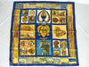 HERMES Carre 90 Persona Silk Scarf Blue x Yellow