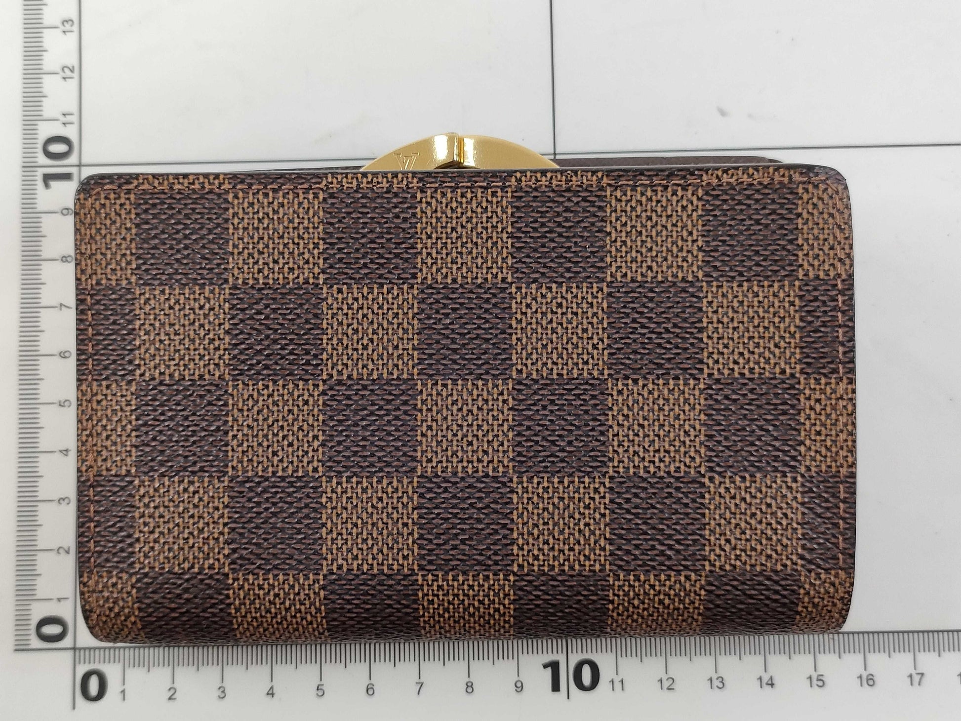 LOUIS VUITTON Damier LV Damier Porte Monnaie Bi-fold Viennois N61664 MI0064 Wallet