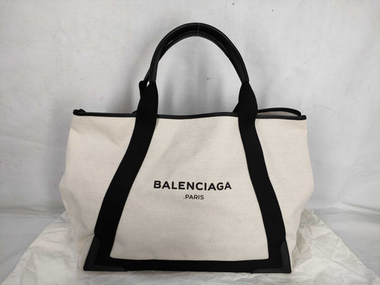 BALENCIAGA Navy Cabas M 339936 Tote Bag
